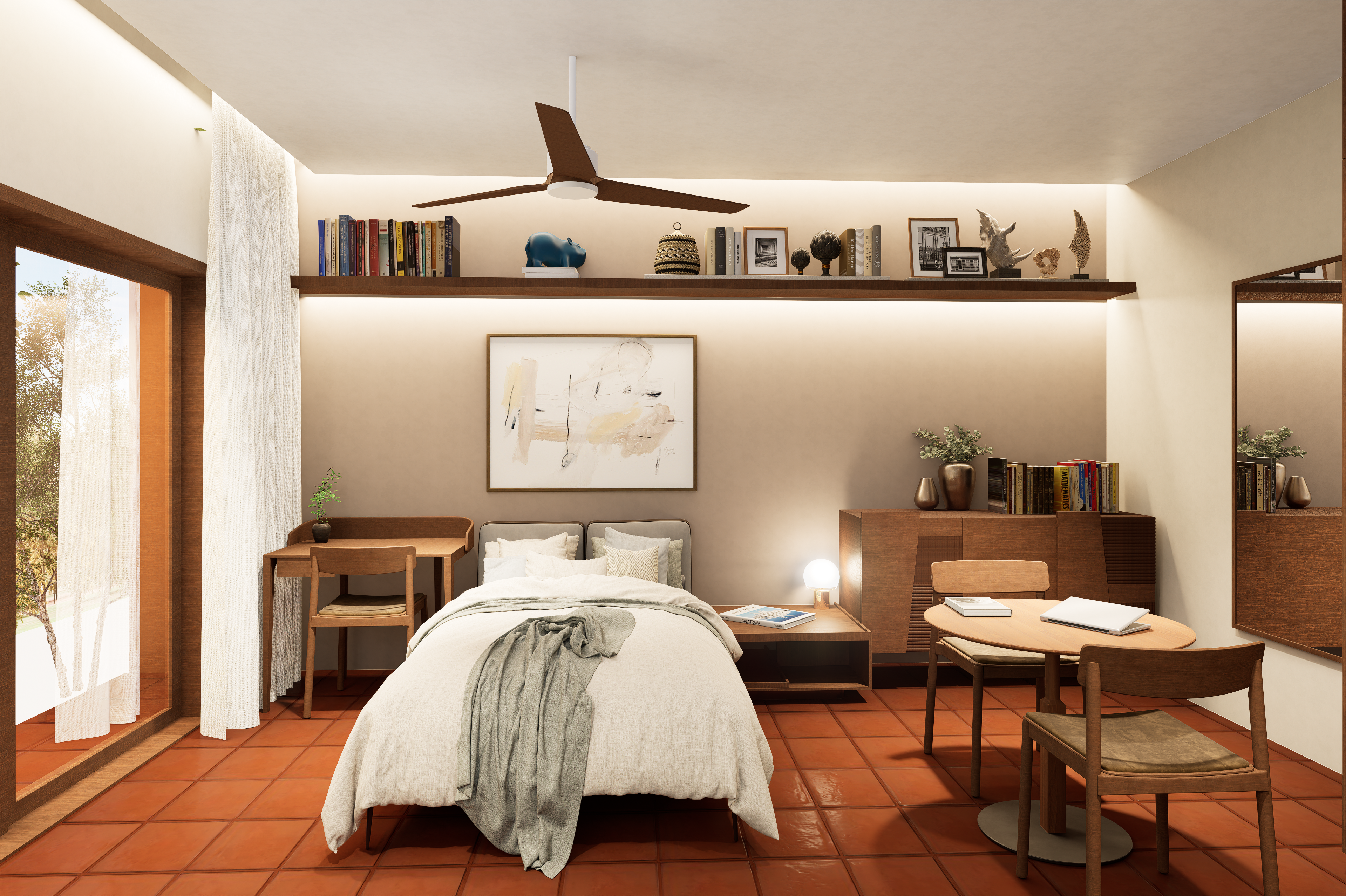 Warm bedroom interior at Canaan SeniorCare